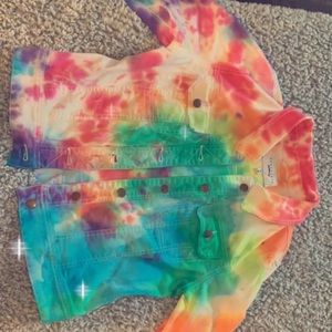 Tie dyed jean jacket